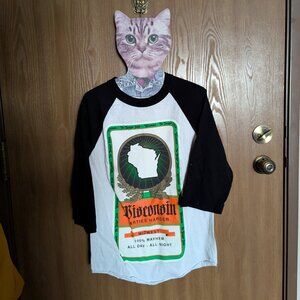 "Wisconsin Parties Harder" Jägermeister Logo T-shirt, Men's S